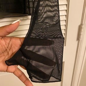 Mesh mock turtleneck